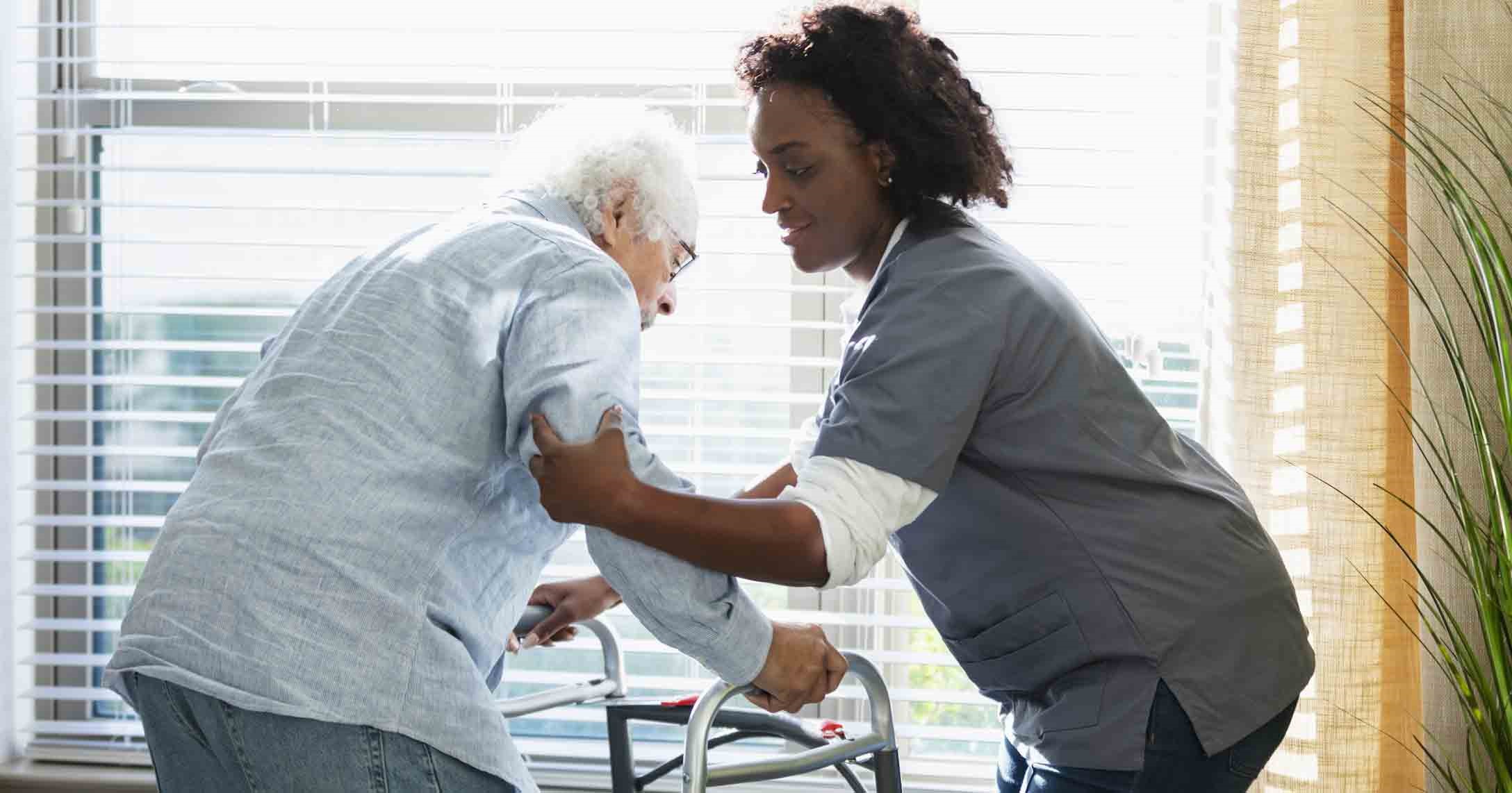 home healthcare worker with a patient