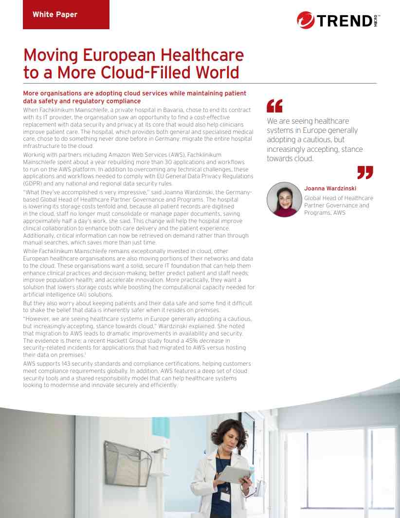 Moving European Healthcare to a More Cloud-Filled World