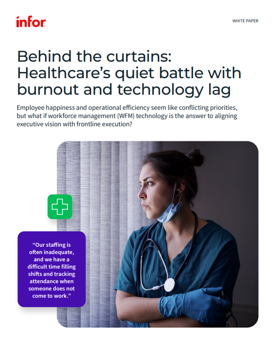 Healthcare worker staring out of window