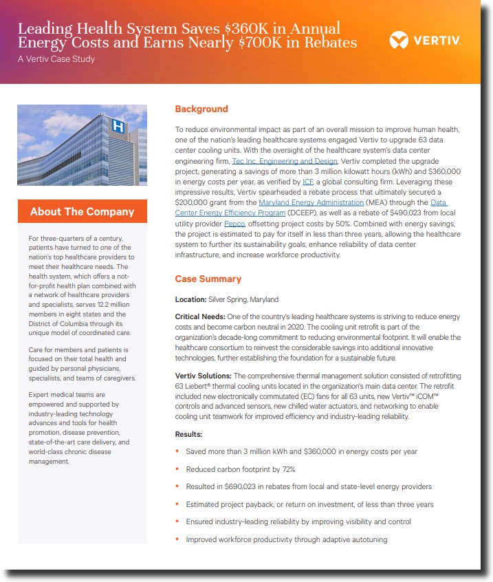 Leading Health System Saves $360K in Annual Energy Costs and Earns Nearly $700K in Rebates 