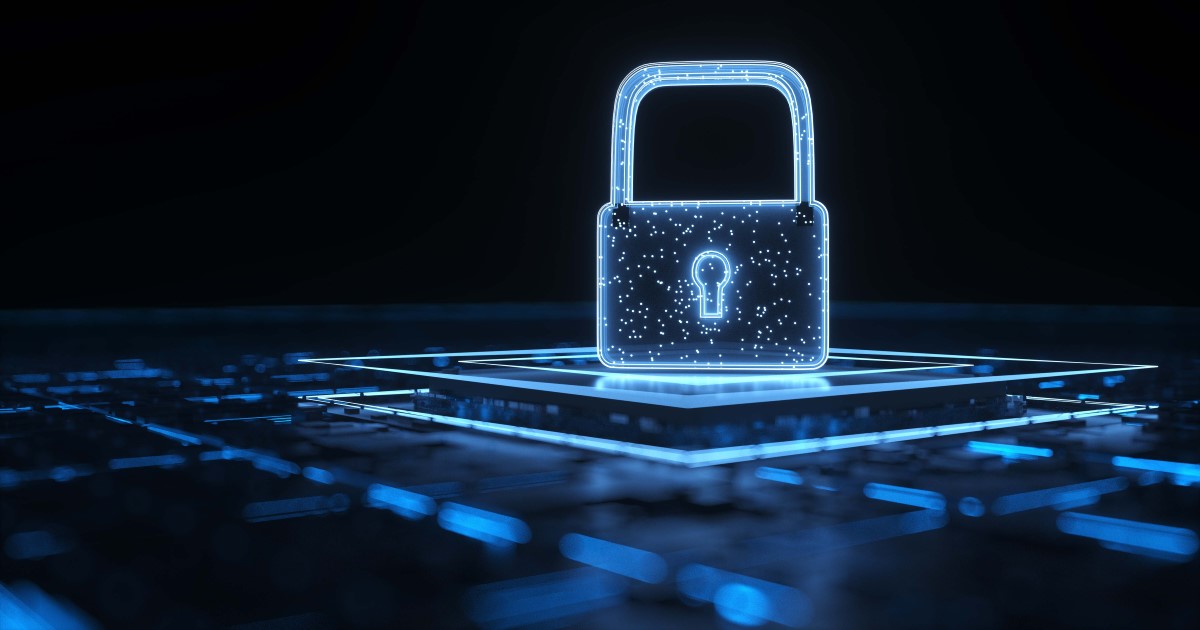 Cybersecurity lock digital abstract