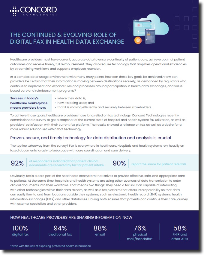 The continued & evolving role of digital fax in health data exchange