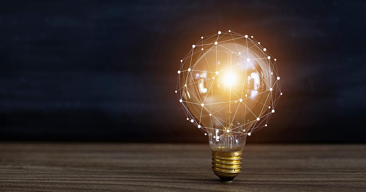 A lightbulb representing ideas