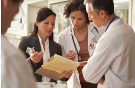 Group of healthcare workers meeting