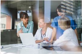 Healthcare workers meeting