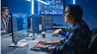 IT worker at a computer