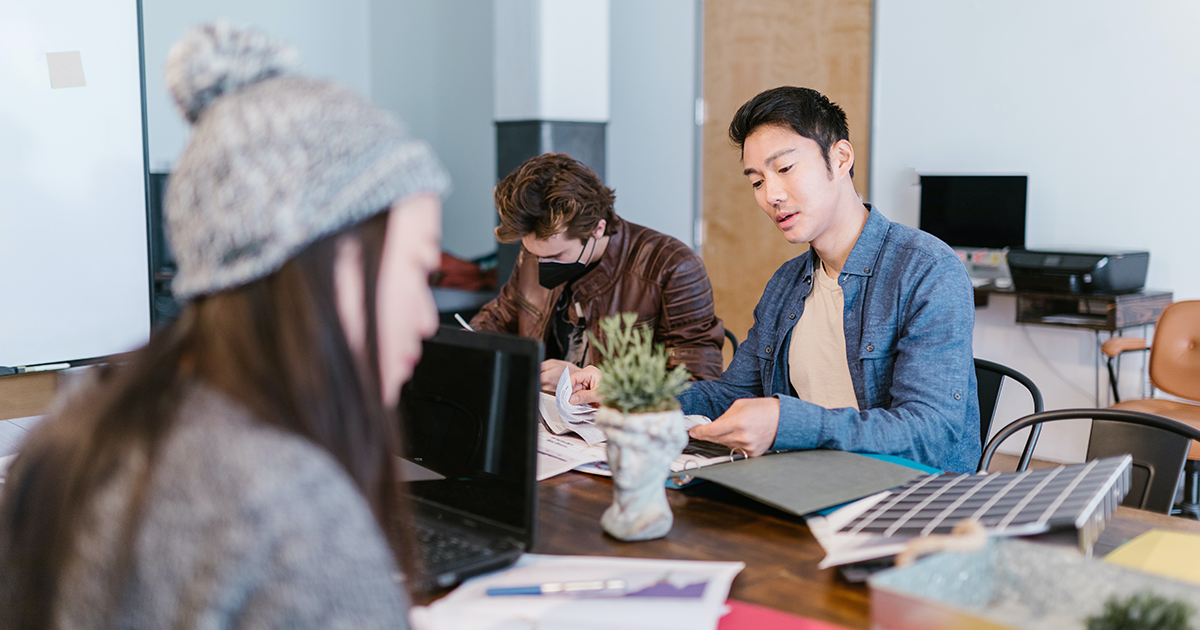 Employees at a tech startup