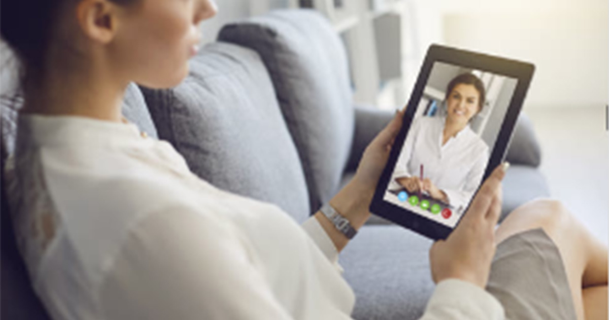 Person looking at a tablet