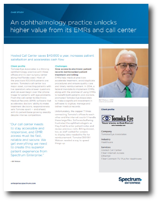 An ophthalmology practice unlocks higher value from its EMRs and call center 