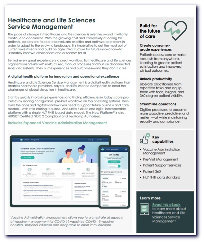 Healthcare and life sciences service management 