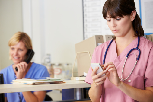 nurses on phones
