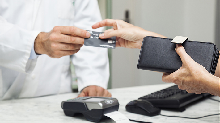 Patient paying for health services.
