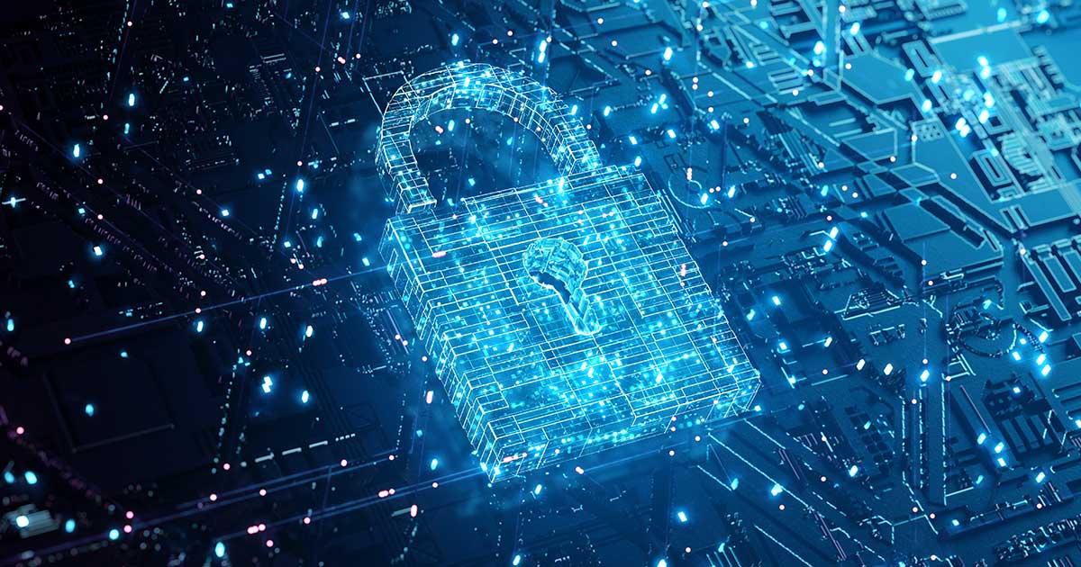 Digital abstract of a padlock