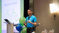 Andrew Hamilton, RN, of AllianceChicago speaking at a conference