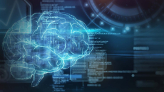 Abstract of a brain and data