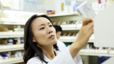 Pharmacist getting prescription