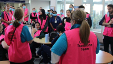Northern Health's EMR clinical transition team briefing hospital staff