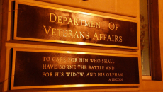 A sign at the Veterans Administration