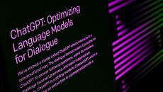 A screen explains Chat-GPT is AI designed to optimize dialogue.