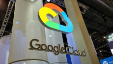 Google cloud logo at trade show