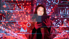 Person at touchscreen