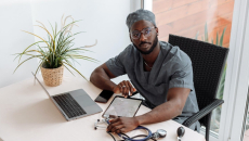 Doctor at a computer