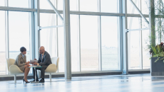 A meeting between two executives