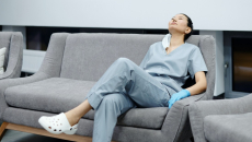 Nurse on couch