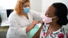 A person getting vaccinated
