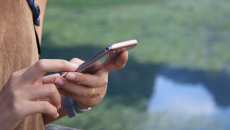 A person holding a phone