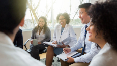 Hospital administrators discuss among themselves