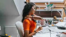 Person working at desk