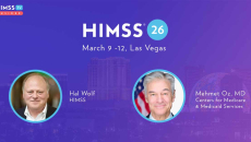 Dr. Mehmet Oz, CMS, and Hal Wolf, HIMSS_Las Vegas Strip at twilight Photo by Michael Lee/Moment/Getty Images