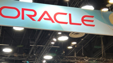 Oracle signage at a booth