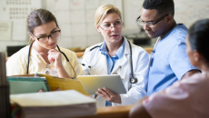 Doctors and nurses in a meeting