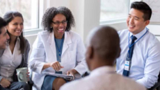 Healthcare workers meeting