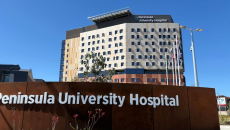 Facade of the redeveloped Peninsula University Hospital in Frankston, Melbourne