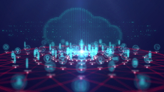 Points on a grid with a cloud graphic