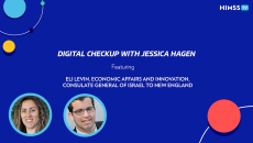 Eli Levin, who leads economic affairs and innovation at the Consulate General of Israel to New England, and Jessica Hagen