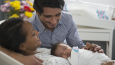 Parents with newborn baby
