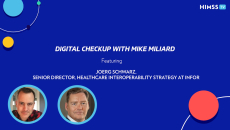 Joerg Schwarz, senior director for healthcare interoperability strategy at Infor and Mike Miliard