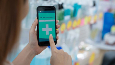 smartphone with online pharmacy on screen