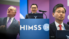Hal Wolf of HIMSS, Samsung Medical Center's Dr Poong-Lyul Rhee, and Dr Kyung-Hwan Kim of Seoul National University Hospital