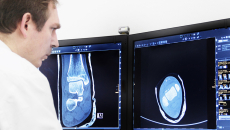 Radiologist at PACS station