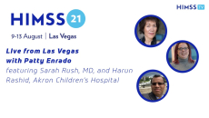 Sarah Rush, MD, Akron Children’s Hospital's CMIO, CIO Harun Rashid and Patty Enrado