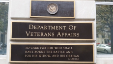U.S. Department of Veterans Affairs nameplate on wall