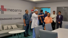 Uttar Pradesh chief minister Yogi Adityanath at the Medanta e-ICU inauguration