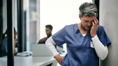 Stressed healthcare worker