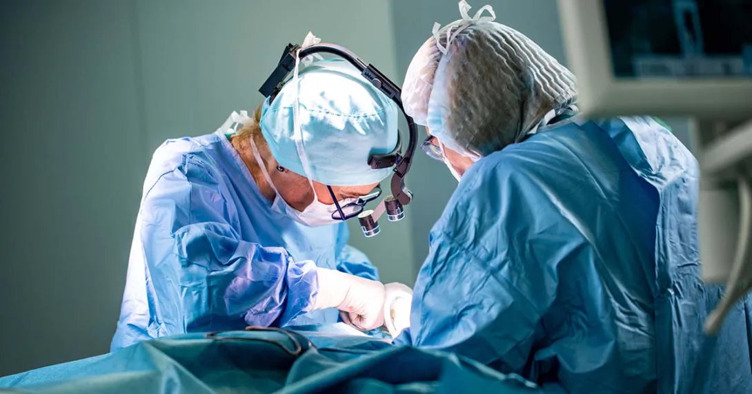A staged surgery photo