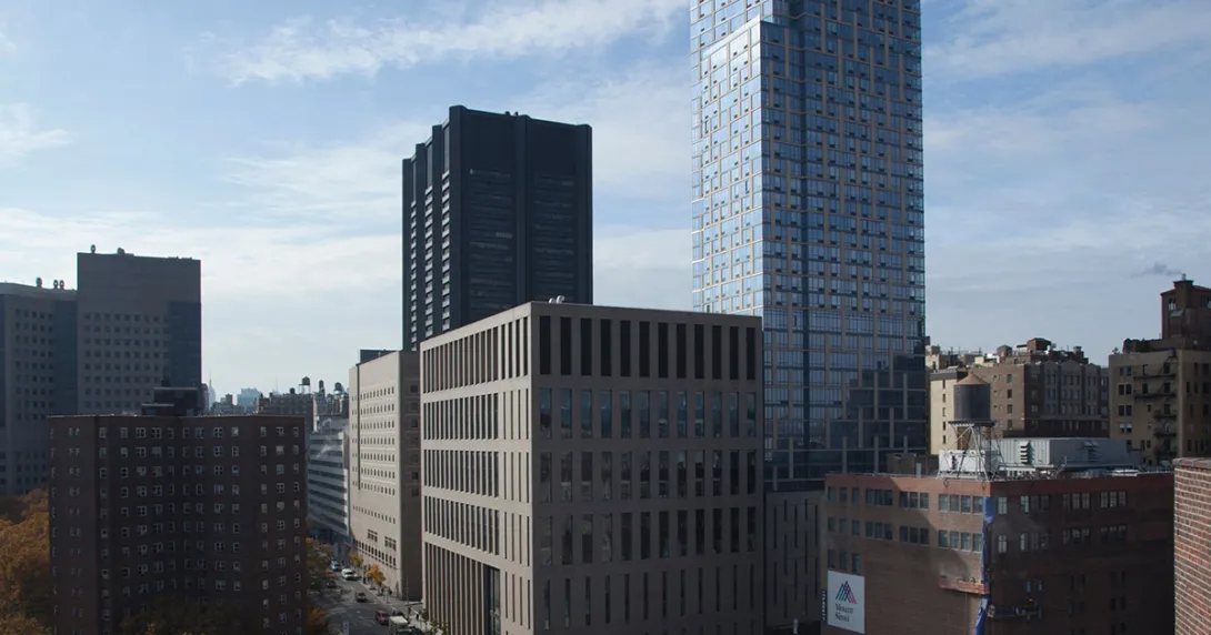 View of Mount Sinai Health System buildings in Manhattan